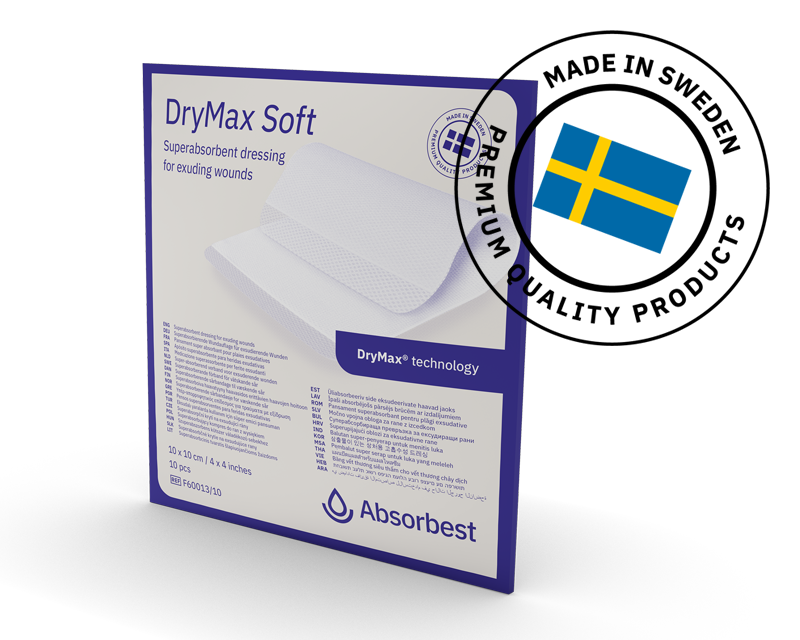 Superabsorbent dressing designed to retain wound fluid effectively